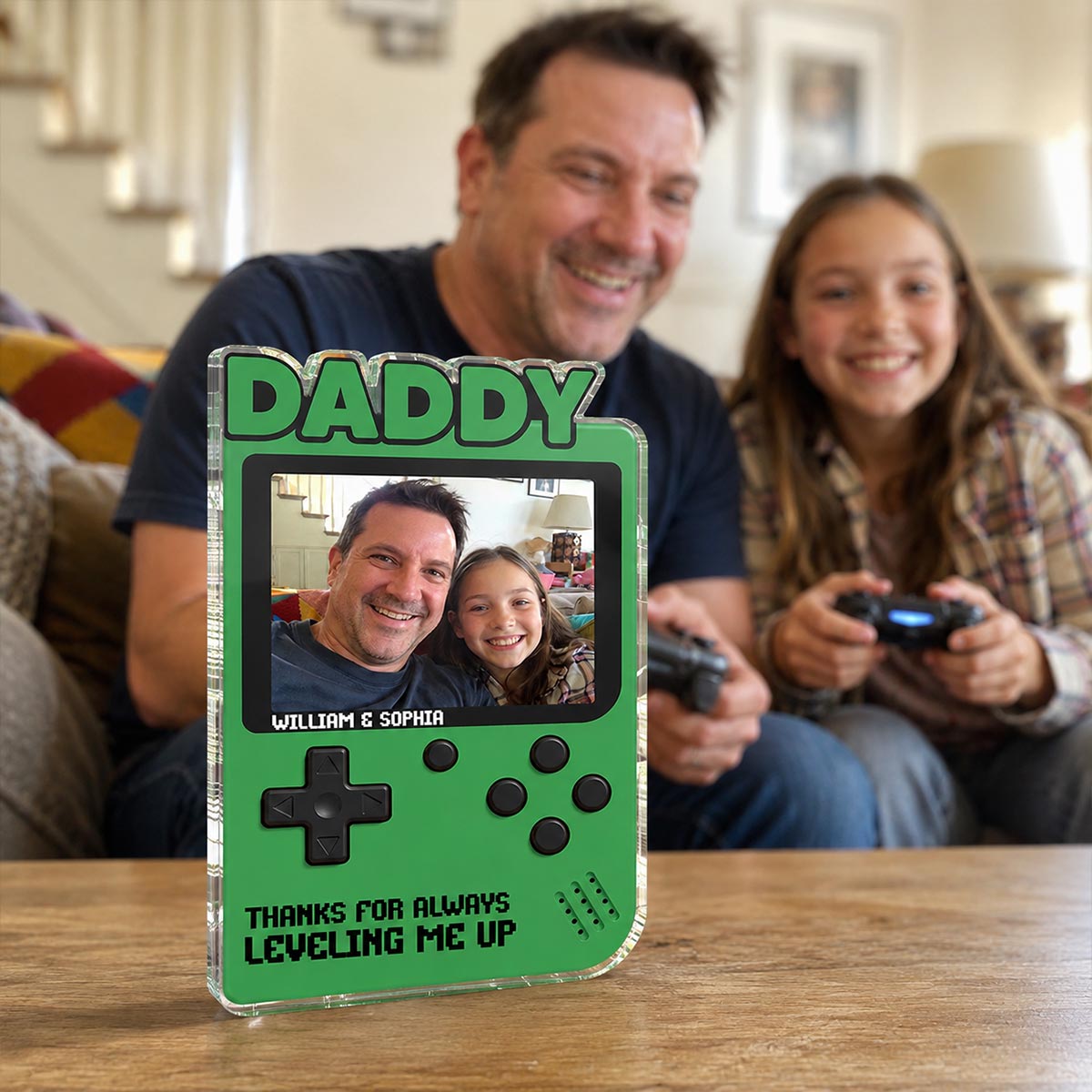 Retro Game Console Custom Photo - Personalized Acrylic Block Plaque - Father's Day Gift For Gamer Husband, Dad, Grandpa