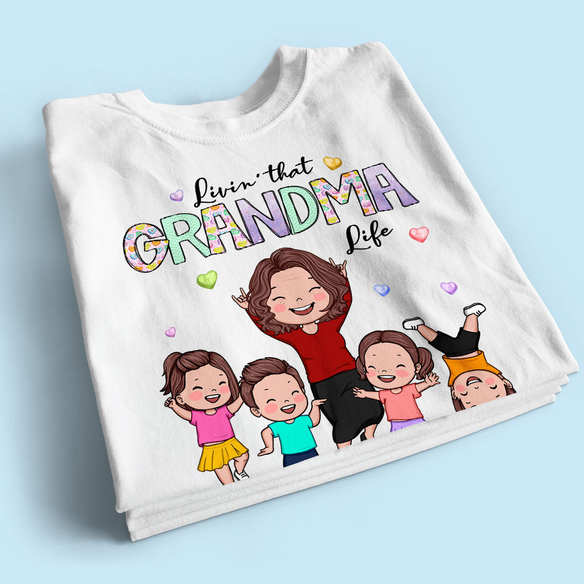 Livin' That Grandma Life Vector Happy Kids Personalized Shirt
