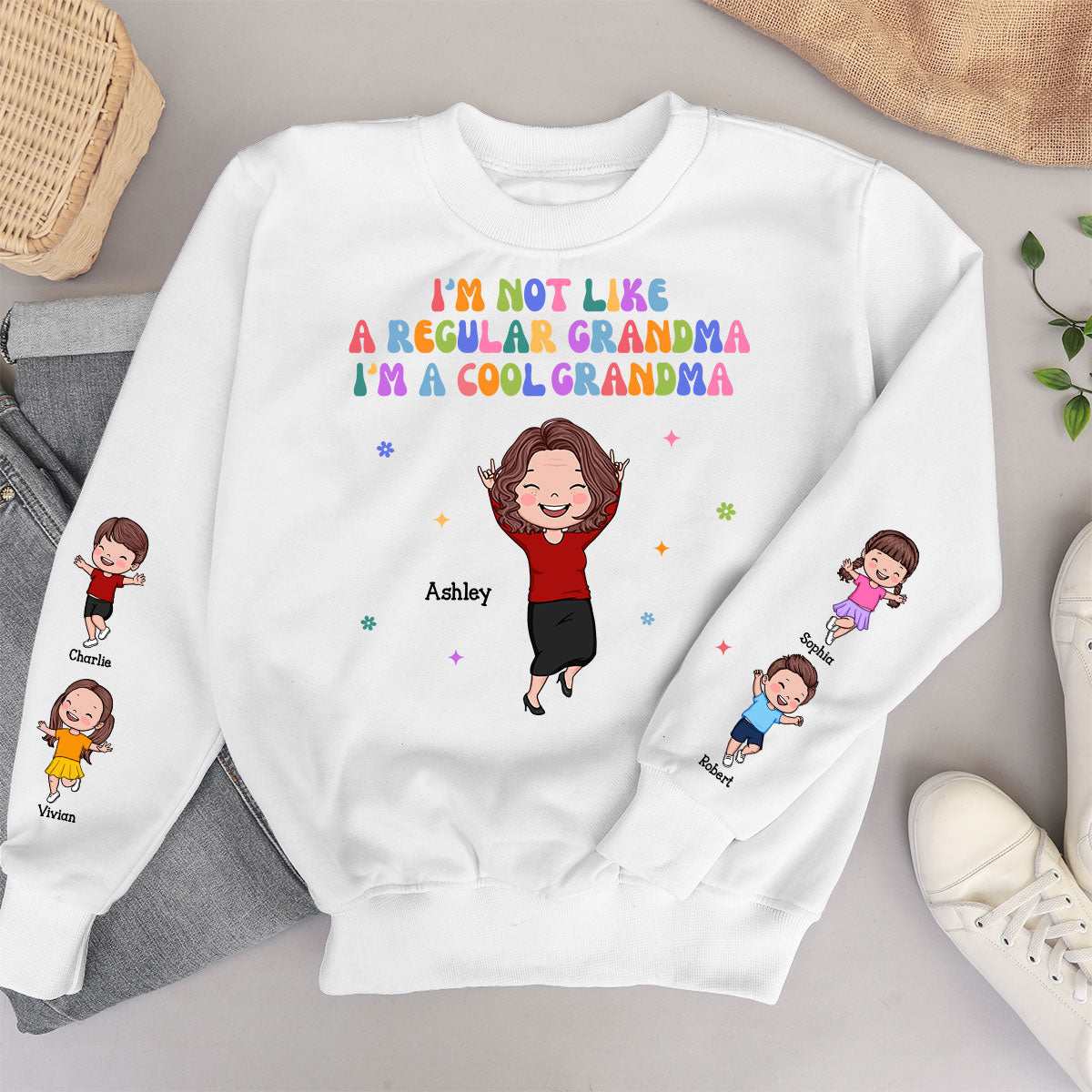 I'm Not Like A Regular Grandma, I'm A Cool Grandma Personalized Sweatshirt, Gift For Grandma