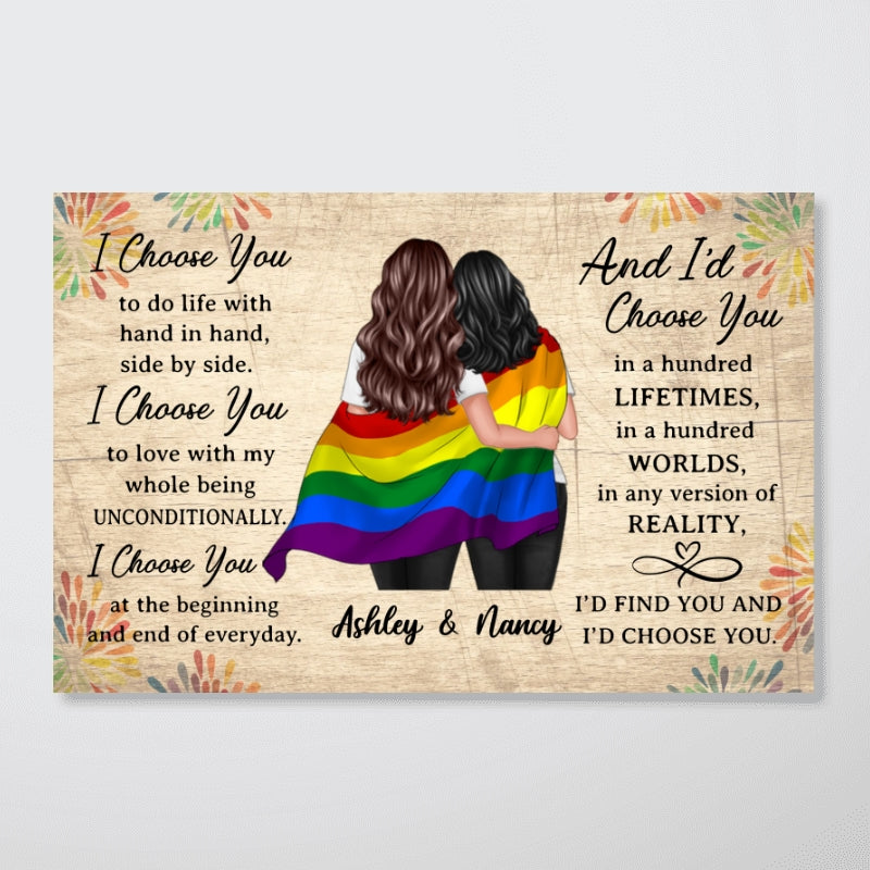 LGBT Couples Personalized Horizontal Poster