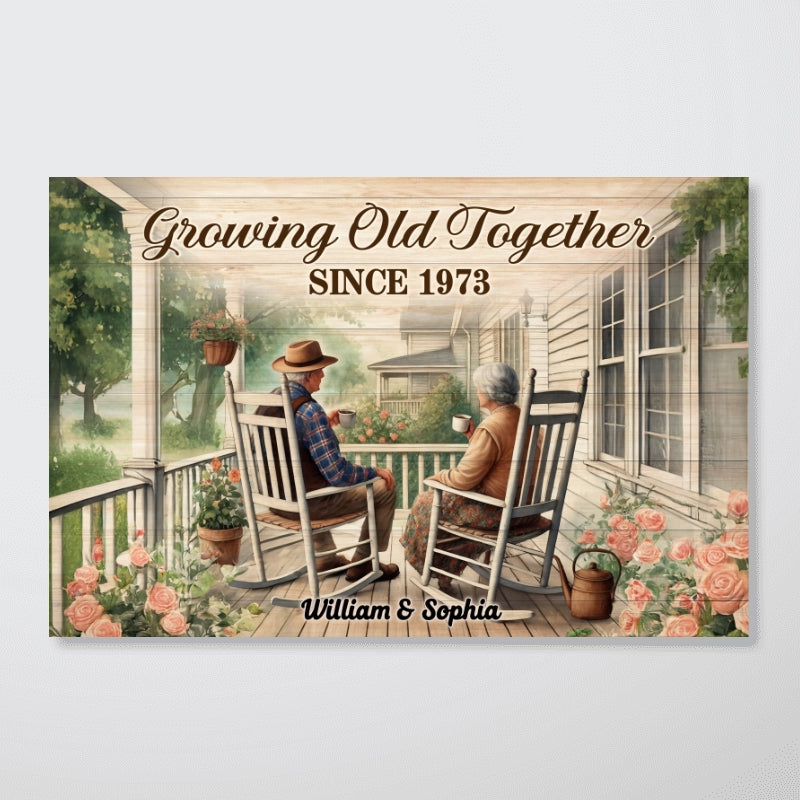 Old Couple Sitting Together On The Porch Personalized Poster, Heartfelt  Gift For Him, For Her, Husband, Wife