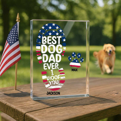 Best Dog Dad Ever We Woof You Personalized Acrylic Block Plaque, Father's Day Gift for Dog Dads
