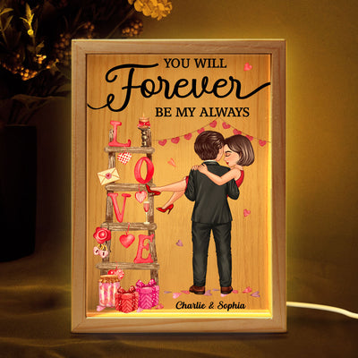 LOVE Valetine‘s Day Ladder Couple Holding Personalized Frame Light Box