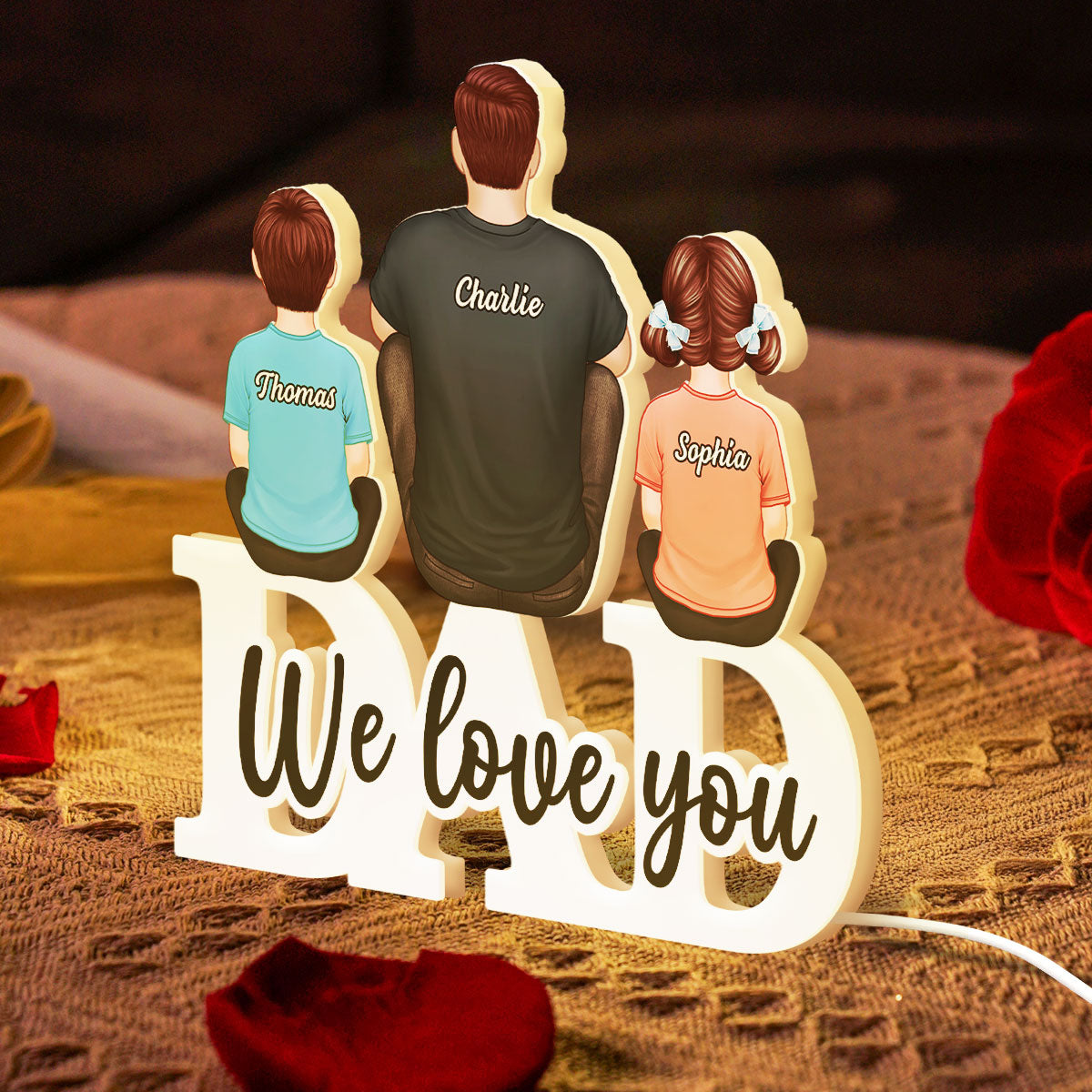 Dad We Love You Personalized Light Box, Gift For Dad