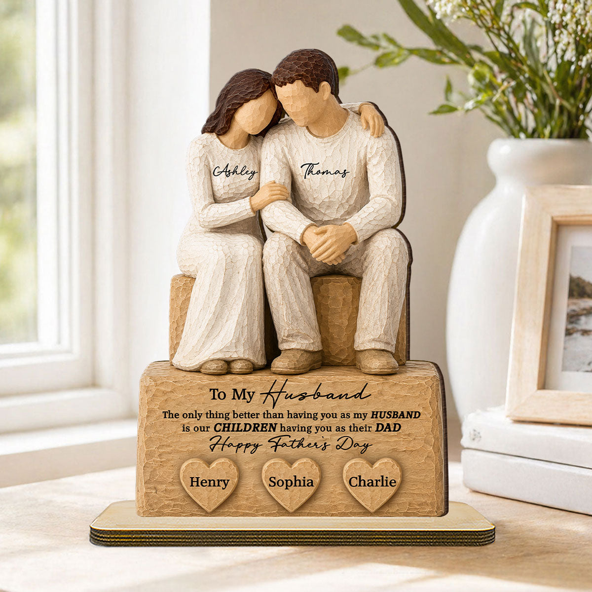 Sentimental Rustic To My Husband The Only Thing - Personalized 2-Layered Wooden Plaque - Father's Day Gift For Husband, Dad