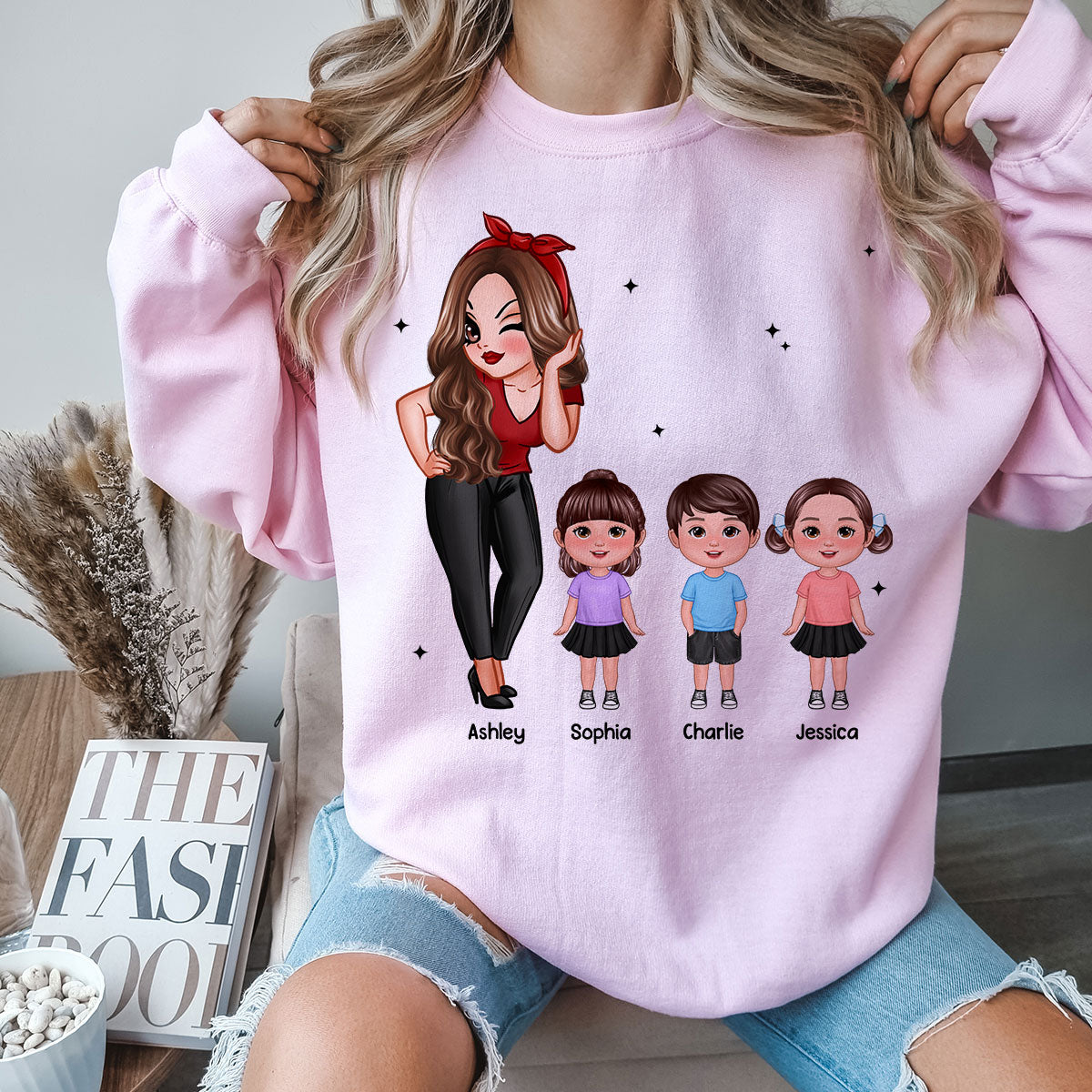 Somebody‘s Feral Aunt Mom Grandma Pretty Woman & Kids Personalized Double Sided Sweatshirt