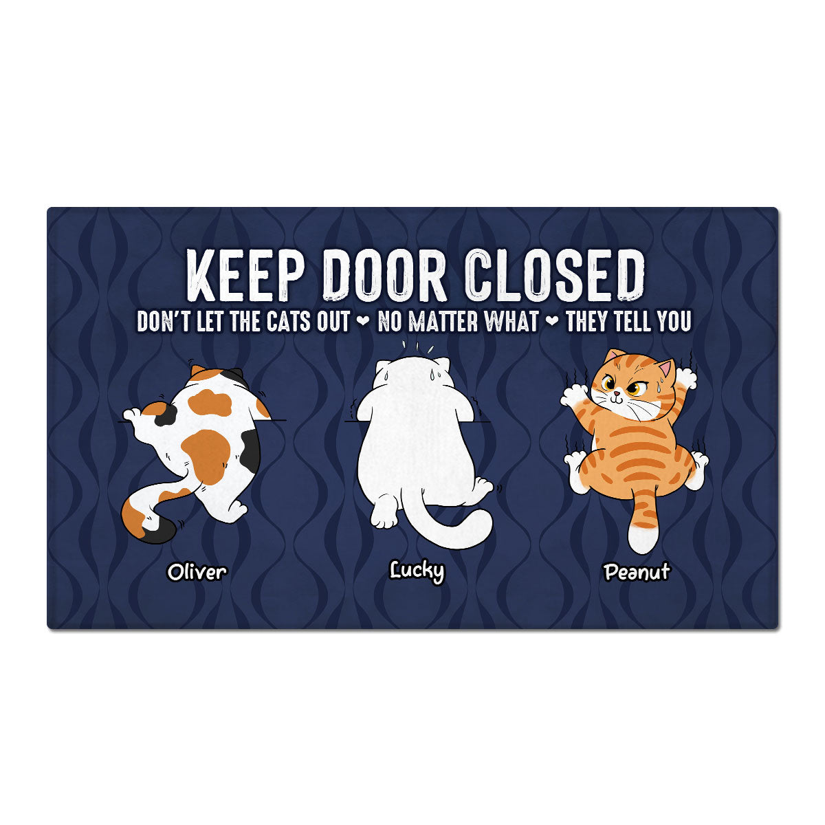 Don't Let The Cats Out Naughty Cats Personalized Doormat