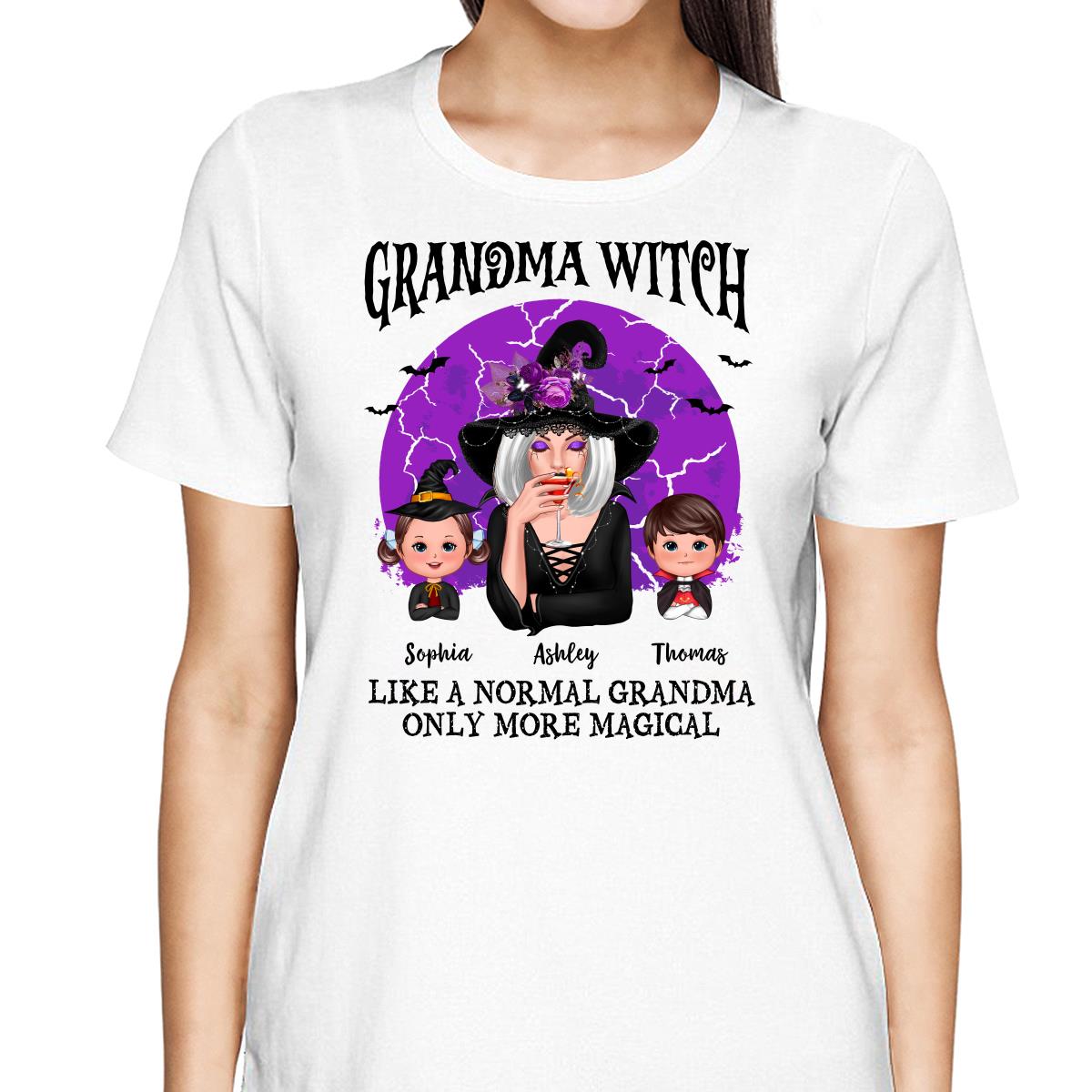 Grandma Witch Full Moon Halloween Personalized Shirt