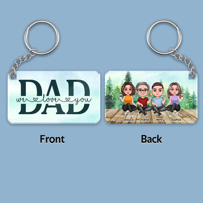Dad Doll Sitting Men Women Forest Personalized Acrylic Keychain