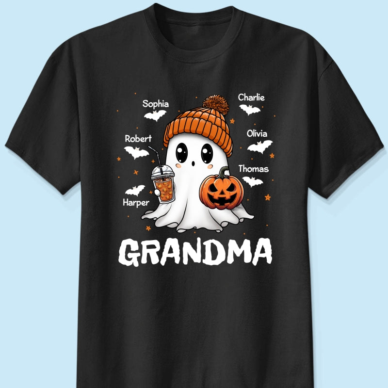 Fall Season Halloween Grandma Boo Personalized Dark Color Shirt