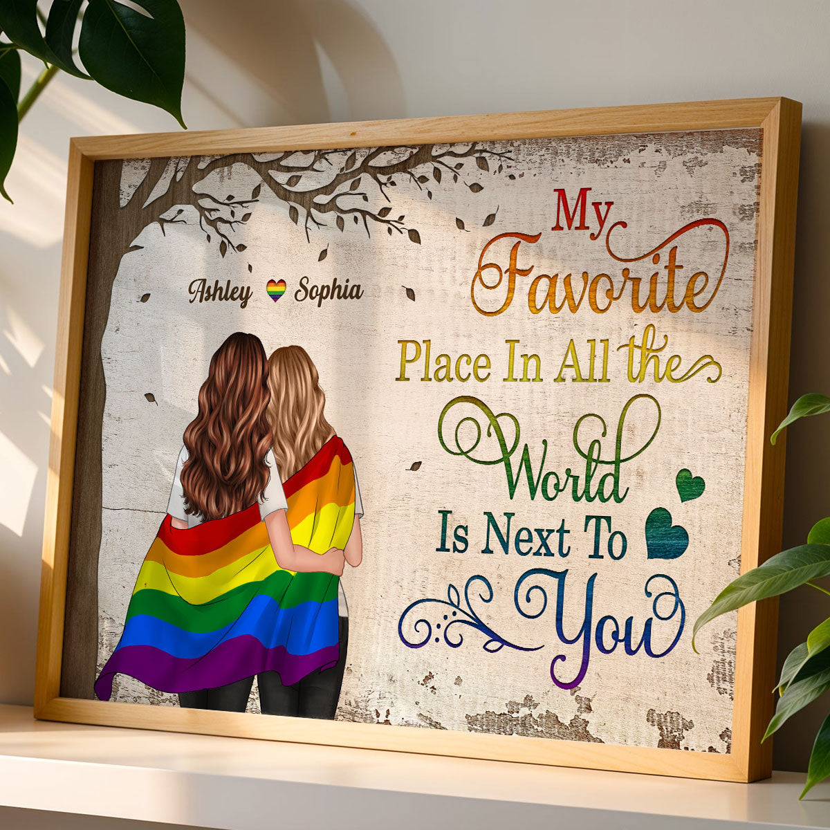 LGBT Couple My Favorite Place in All The World Pride Month Personalized Poster
