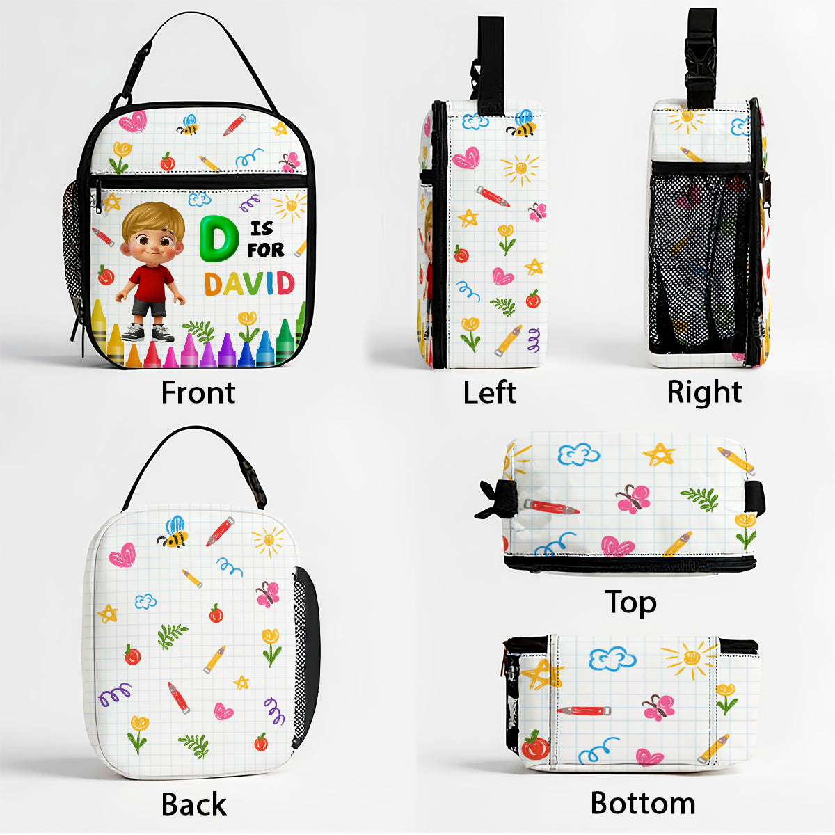 School Kid's Name Personalized Insulated Kid Lunch Bag, Back To School gift