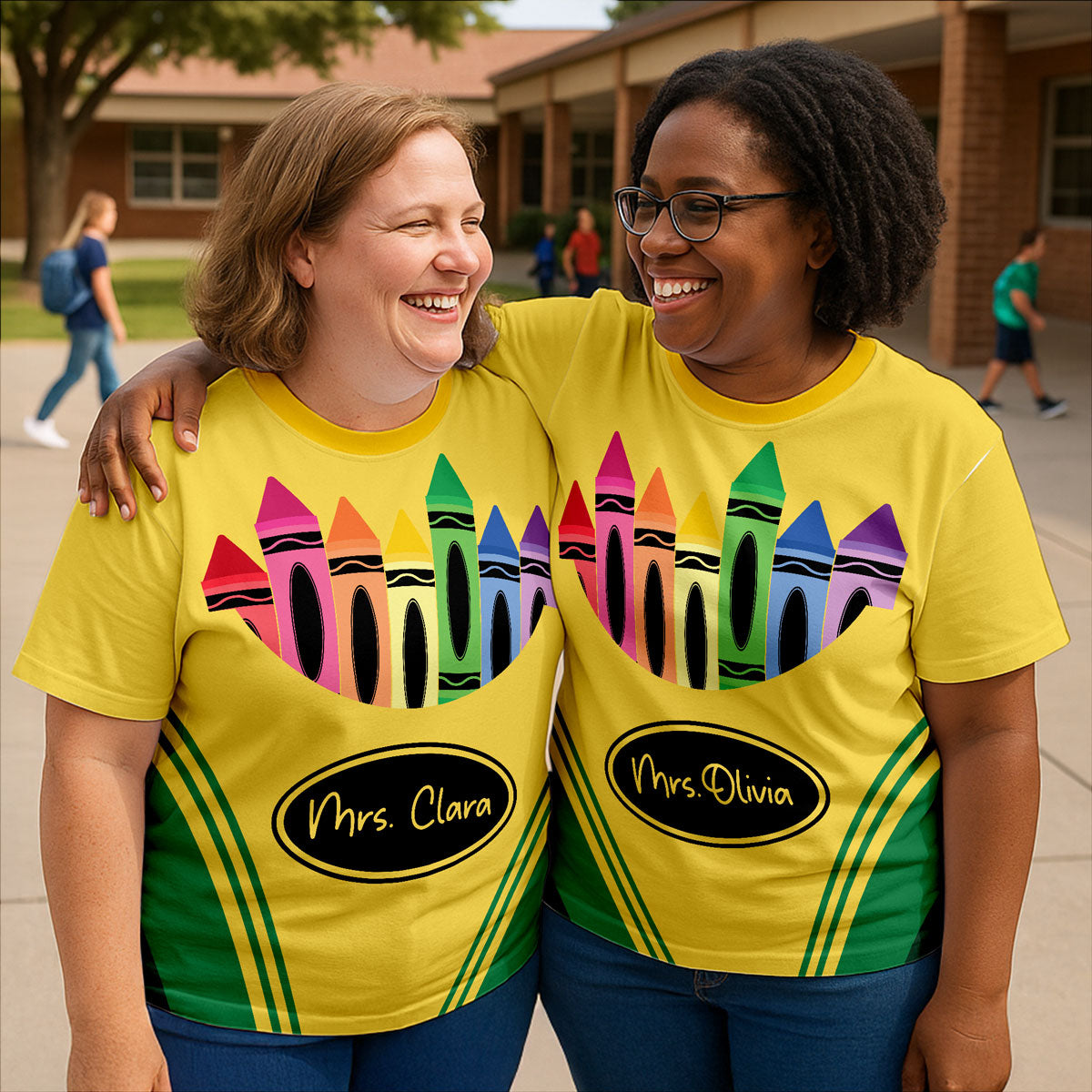 Crayon Box Theme Personalized Group Matching Shirt, Halloween Costume For Teachers