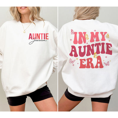 In My Auntie Era Gift For Auntie Personalized Double Sided Sweatshirt