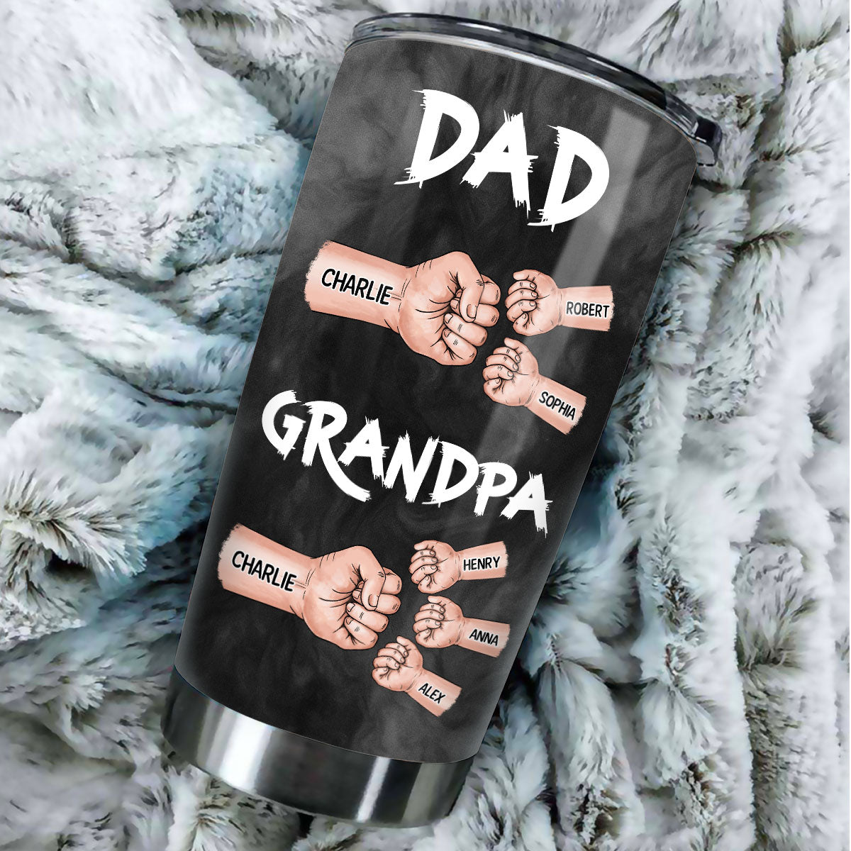 Dad Grandpa Fist Bump Personalized Tumbler, Gift For Dad, Grandpa
