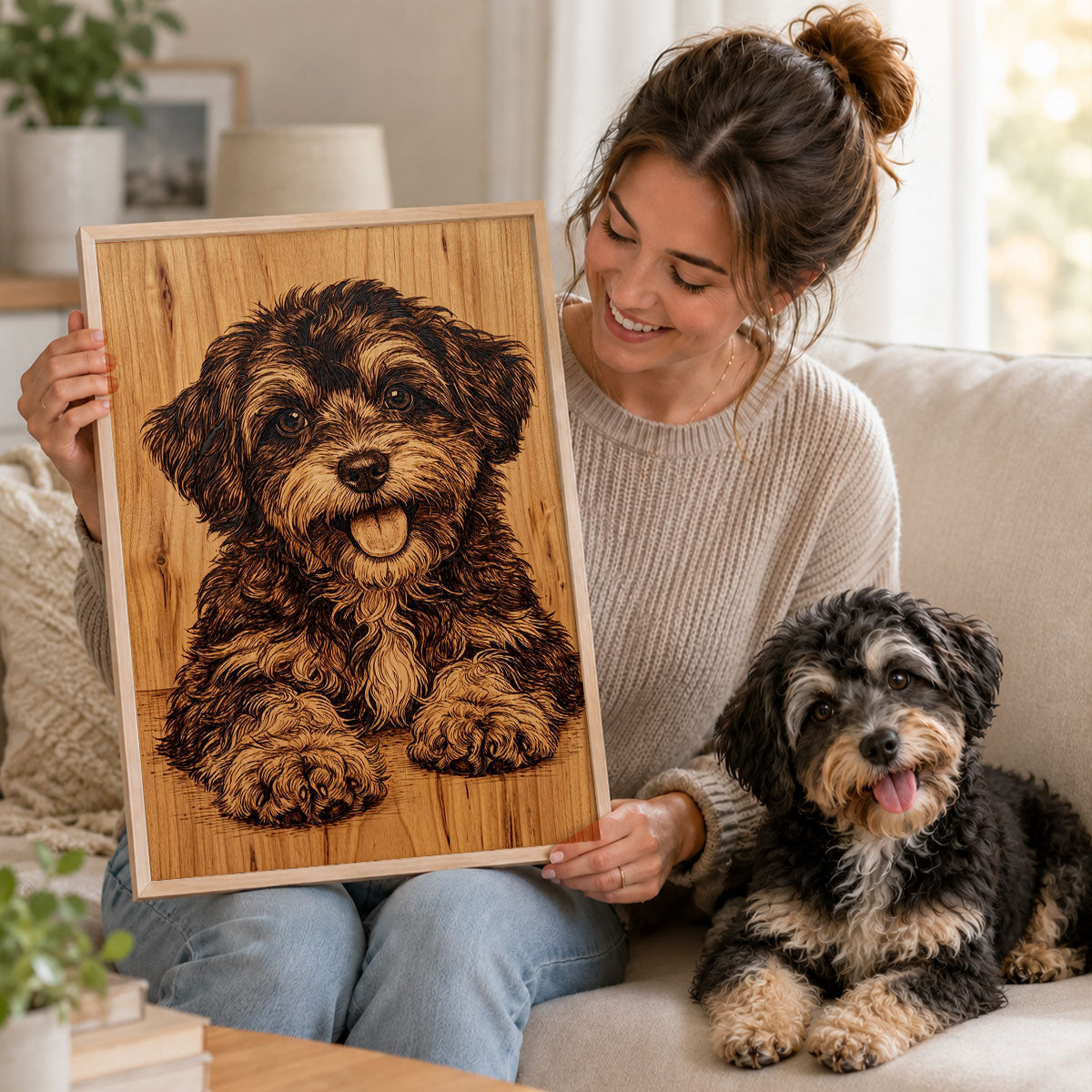 Custom Pet Portrait from Photo - Personalized Poster - Heartfelt Memory Sympathy Gift for Dog Cat Lovers