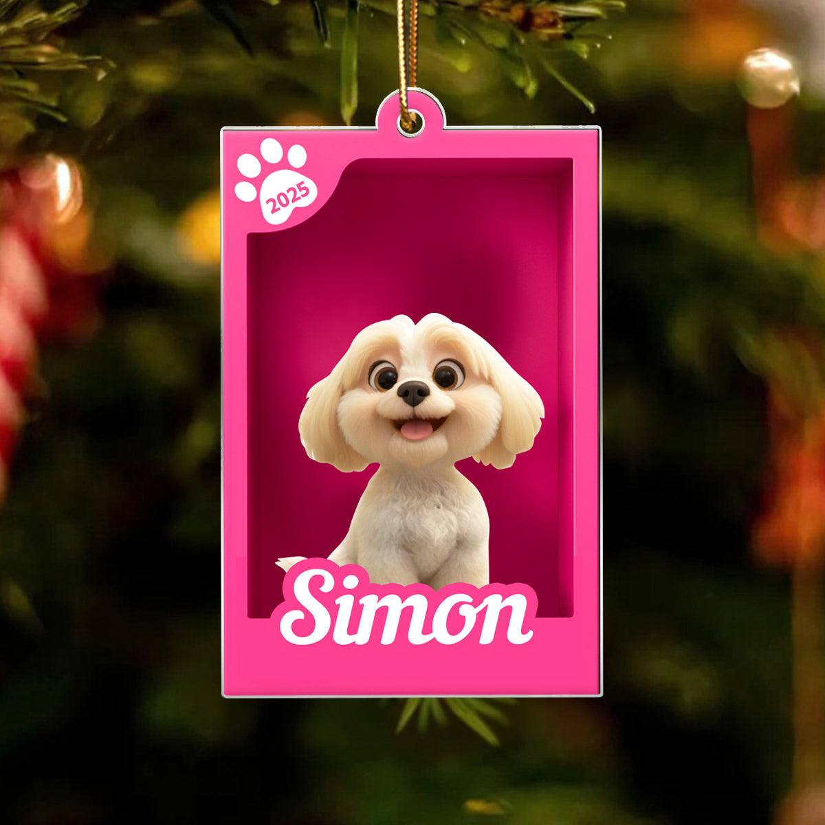 Cute Pet In Toy Box - Personalized Acrylic Ornament - Christmas Gift For Dog Cat Lovers