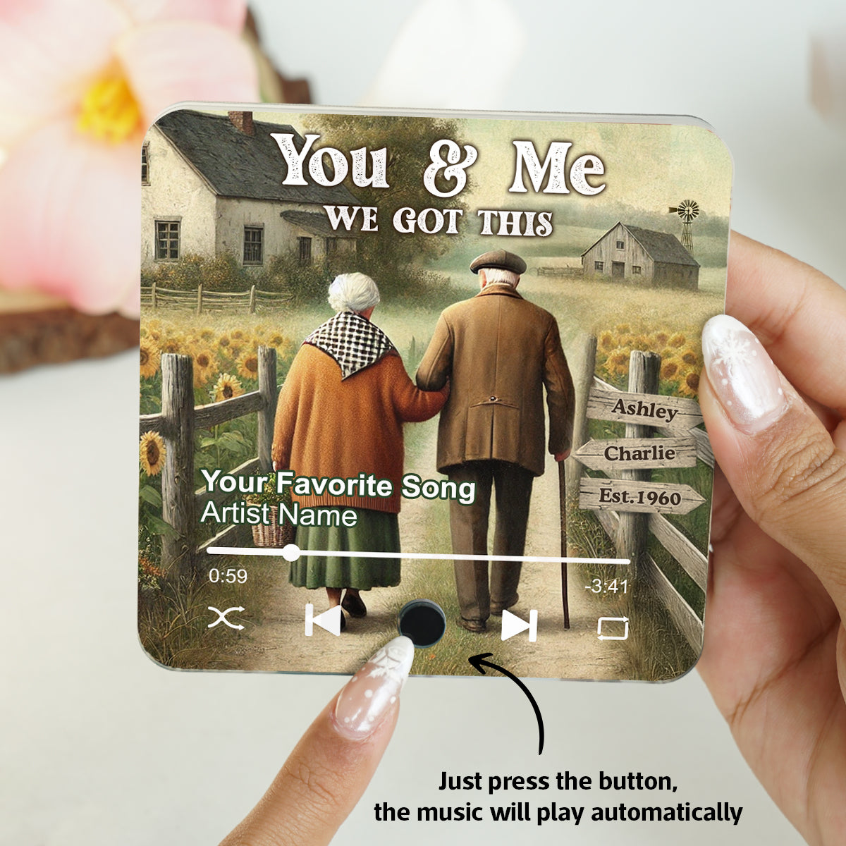 Eternal Love Couple Growing Old Together - Personalized Music Fridge Magnet - Heartfelt Gift For Couple, For Him, For Her, Husband, Wife