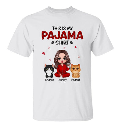 This Is My Pajama Shirt Doll Woman And Watercolor Cute Cats Personalized Shirt