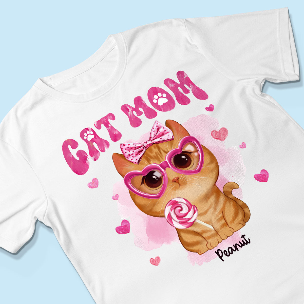 Watercolor Cute Cats Cat Mom Personalized Shirt,  Gift For Cat Lovers, Cat Moms
