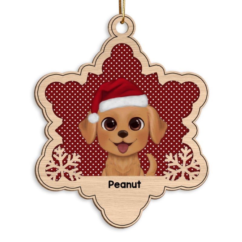 Funny Dog Christmas Gift For Dog Lover Snowflake Personalized Wooden Ornament
