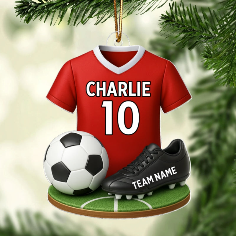 Soccer Kit 3D Effect - Personalized Acrylic Ornament - Christmas Gift For Son, Daughter, Grandkids