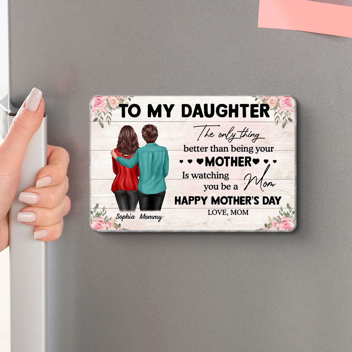 To My Daughter From Mom Happy Mother's Day Personalized Acrylic Fridge Magnet, Gift For Daughter