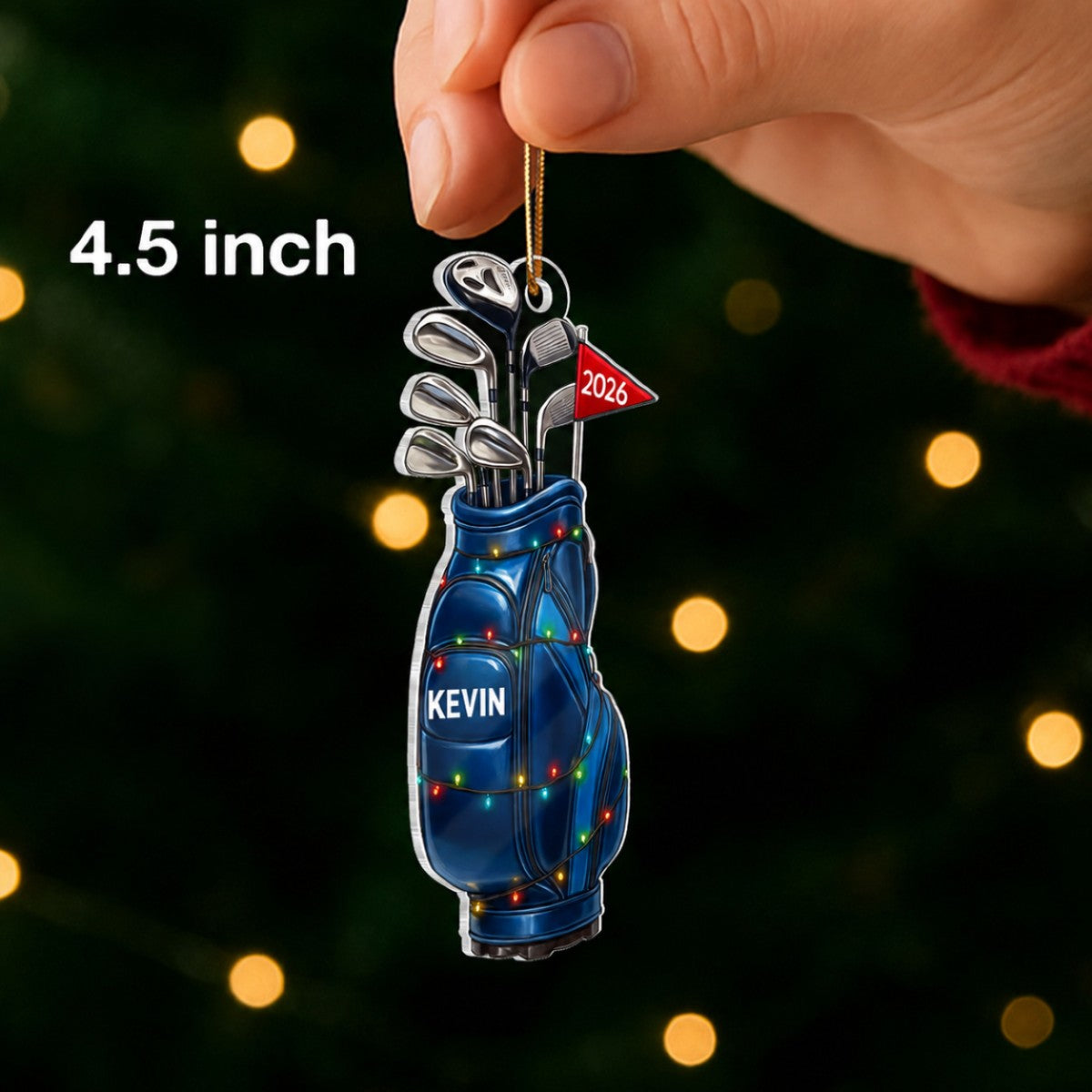 Custom Golf Bag - Personalized Acrylic Ornament - Christmas Gift for Golf Lovers, Gift for him, Dad, Grandpa