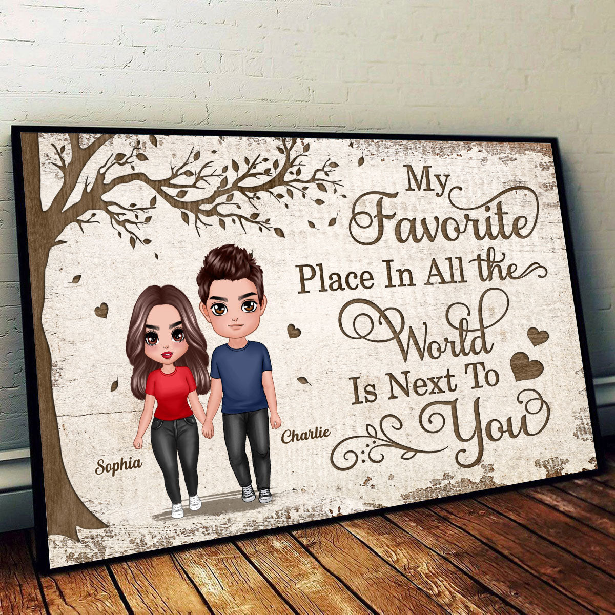 Favorite Place In All The World Doll Couple Walking Personalized Poster