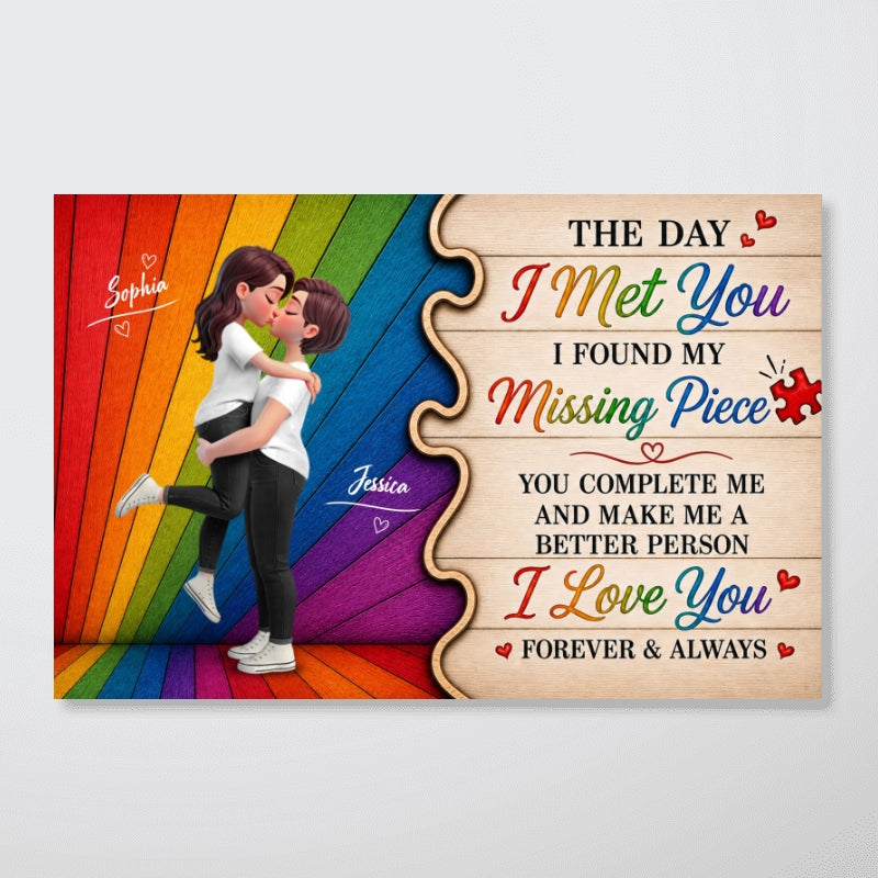 LGBT+ Couple You Are My Missing Piece - Personalized Poster - Gift For Couple, Happy Pride Month