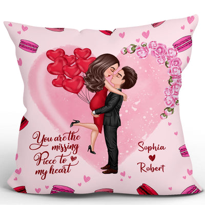 Doll Couple Kissing Hugging Personalized Pillow - Gift For Him Gift For Her