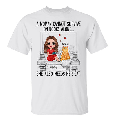 Reading Books Girl And Cats Window Personalized Shirt