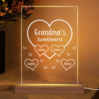 Grandma Mom Sweetheart Personalized Plaque LED Night Light