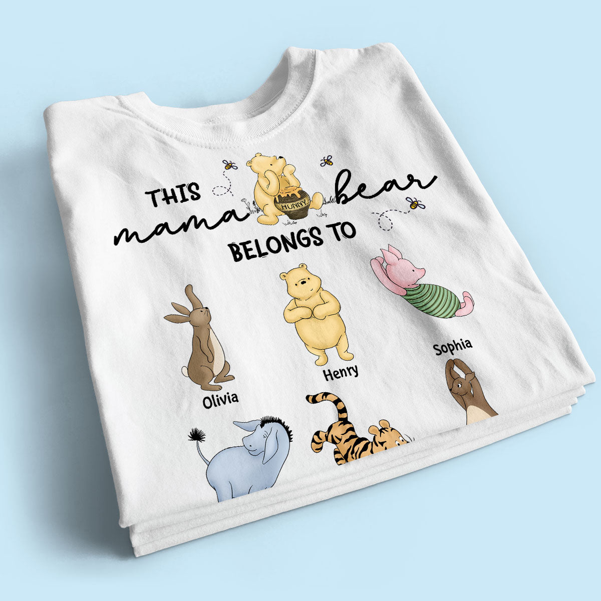 This Mama Bear Belongs To Cute Characters Personalized Shirt, Mother‘s Day Gift For Mom Grandma