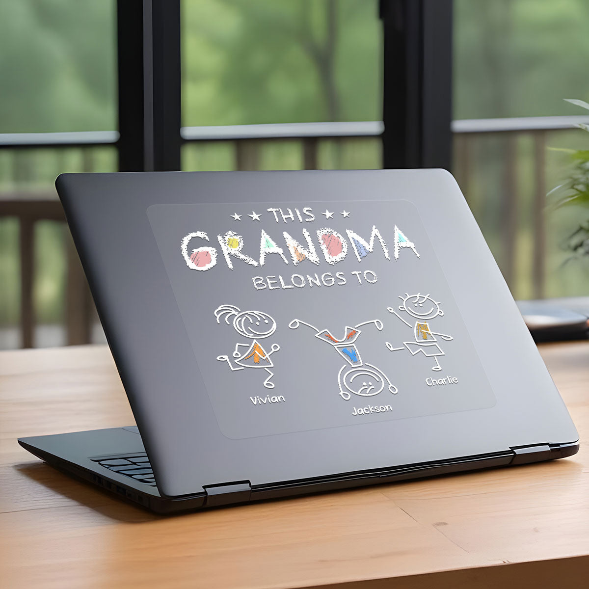 This Grandma Belongs To Crayon Kids Decor On Car Fridge Window Personalized Decal