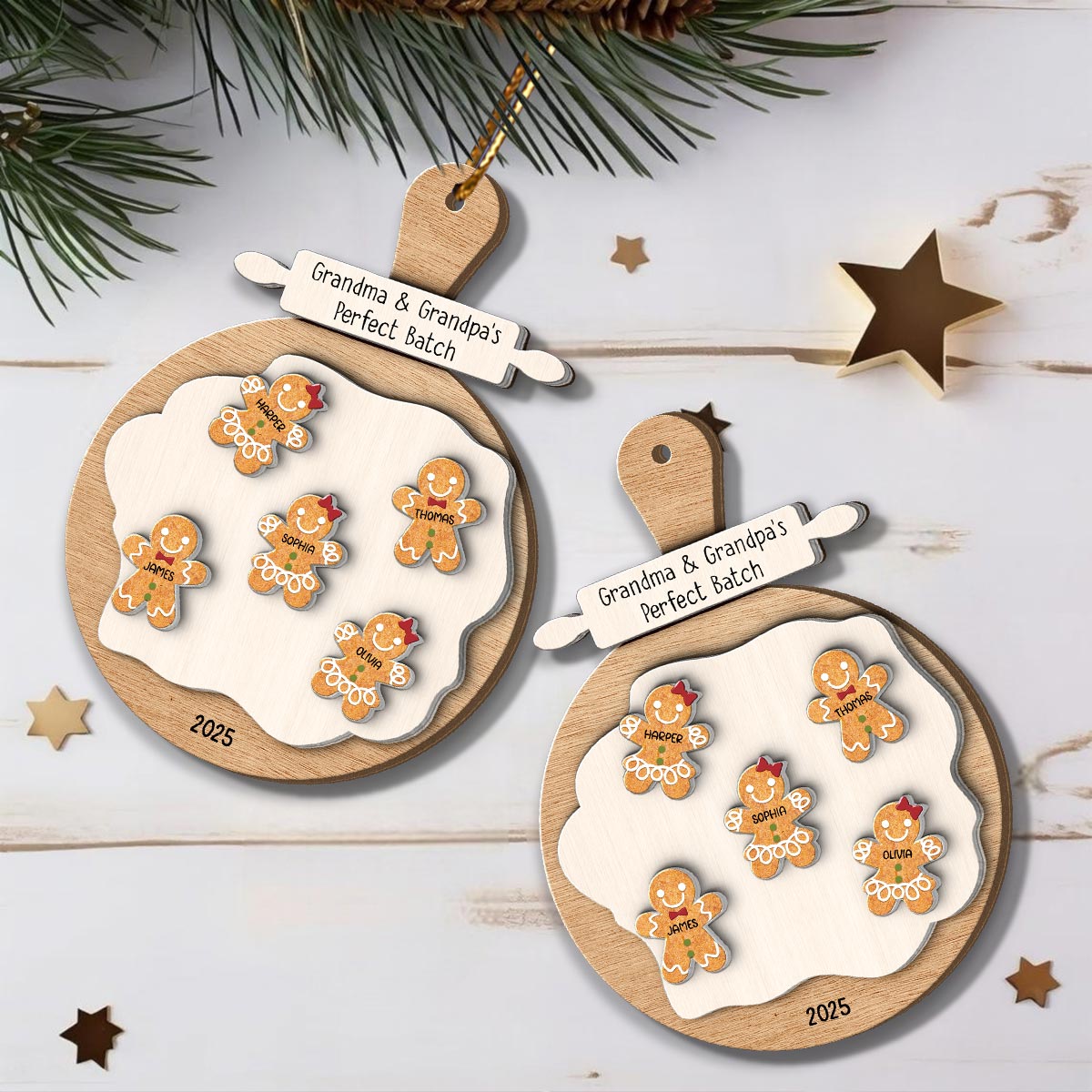Gingerbread Cookie Perfect Batch - Personalized Spinning Charm Ornament