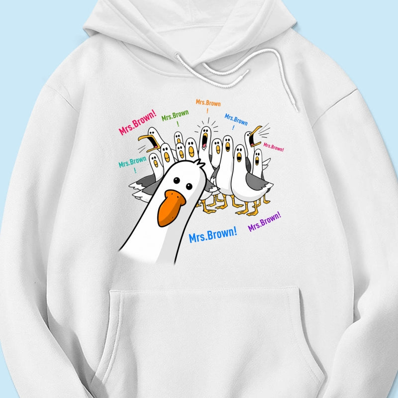 Funny Seagulls Teacher Name - Personalized Shirt - Back To School Gift For Teacher