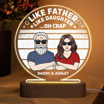 Like Father Like Daughter Personalized Circle LED Night Light