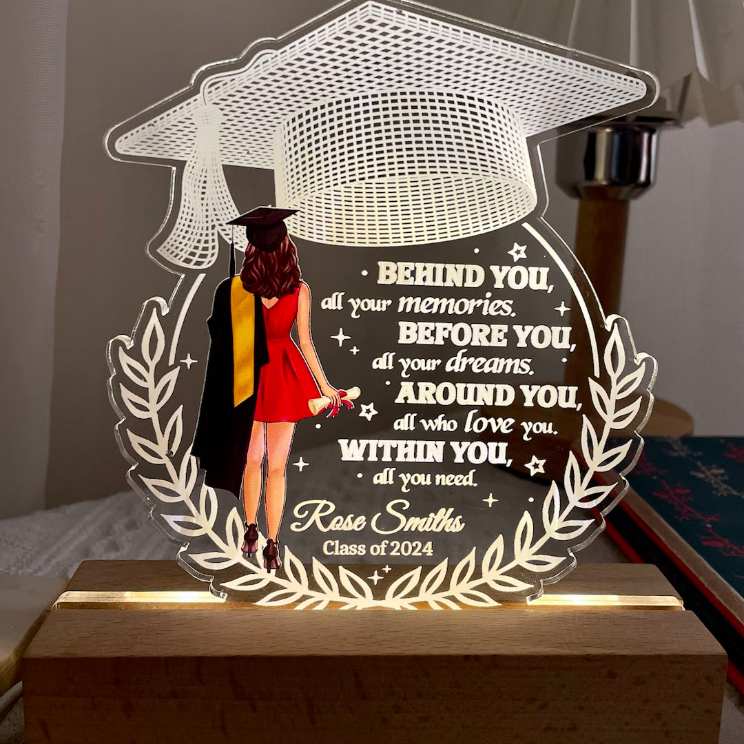 Behind You All Your Memories Graduation Gift - Personalized Acrylic LED Night Light