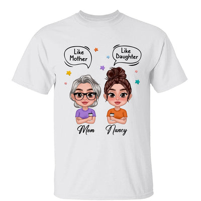 Like Mother Like Daughter Text Bubble Doll Women Thick Lips Personalized Shirt
