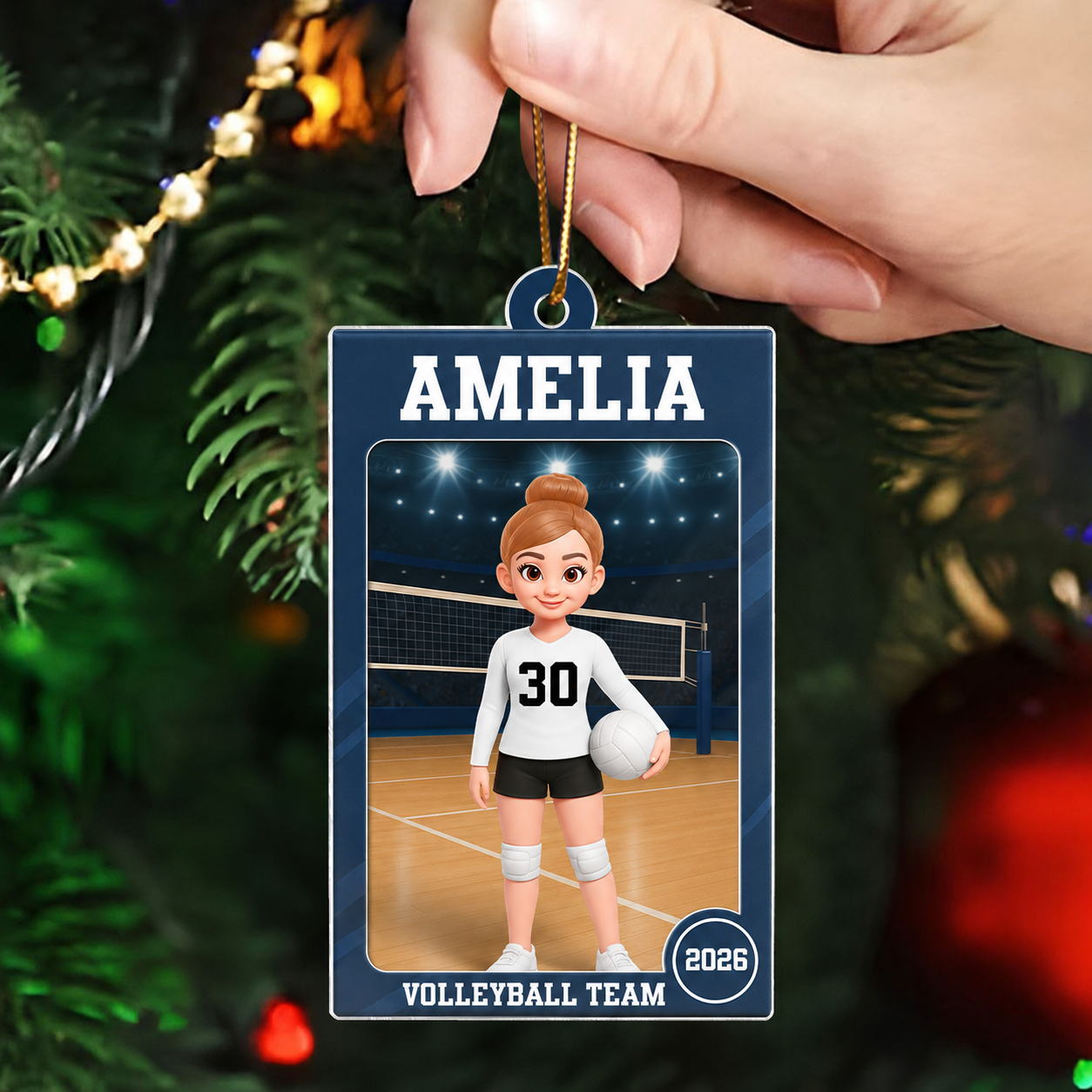 Volleyball Girl 3D Effect Action Figure - Personalized Acrylic Ornament - Christmas Gift For Daughter, Granddaughter