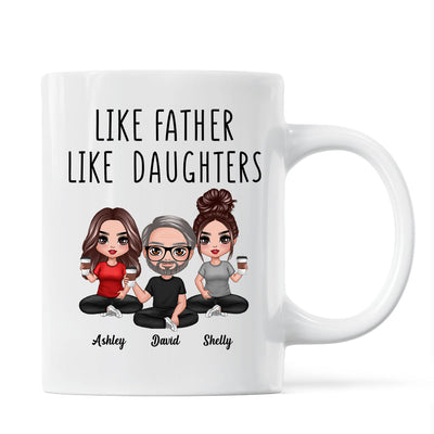 Like Father Like Daughter Son Doll Dad And Daughters Sons Sitting Father‘s Day Gift Personalized Mug