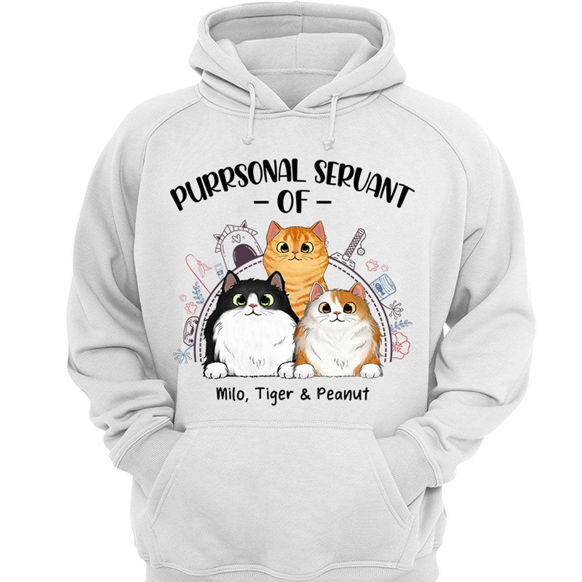 Purrsonal Servant Of Cats Sketch Things Personalized Shirt