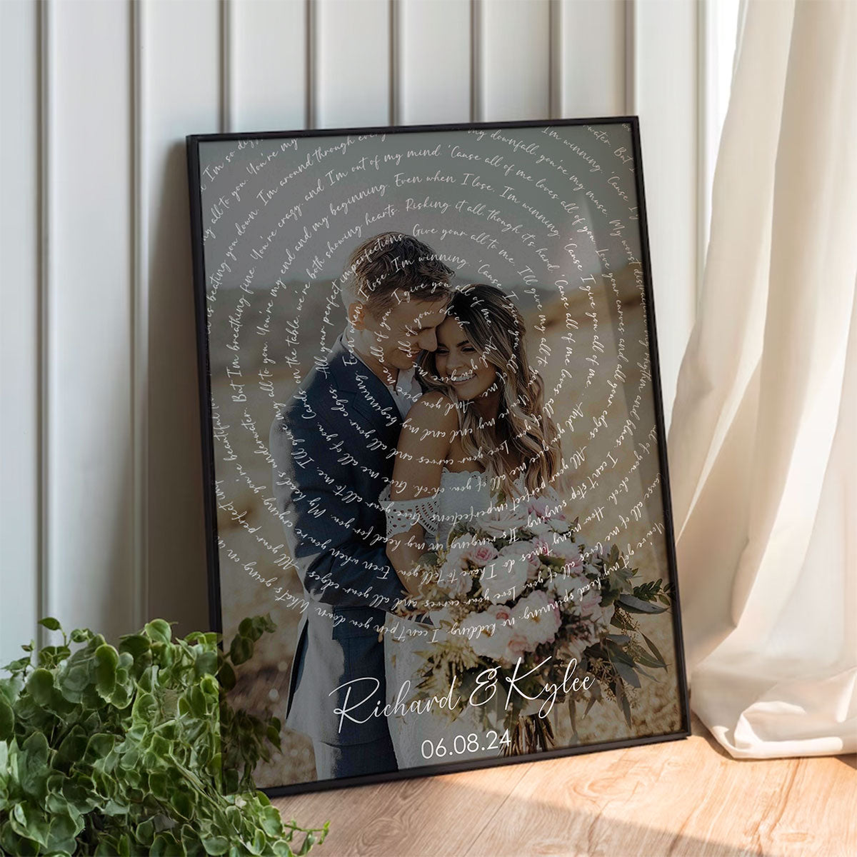 Wedding Song Lyrics with Photo Personalized First Dance Poster, Heartfelt  Gift for her & for him, Vinyl Record