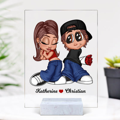 Y2K Couple Personalized Acrylic Plaque, Gift For Him, For Her