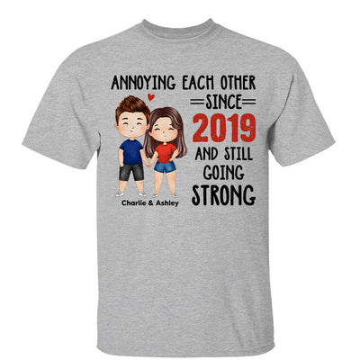 Watercolor Couple Annoying Each Other Funny Gift For Him For Her Personalized Shirt