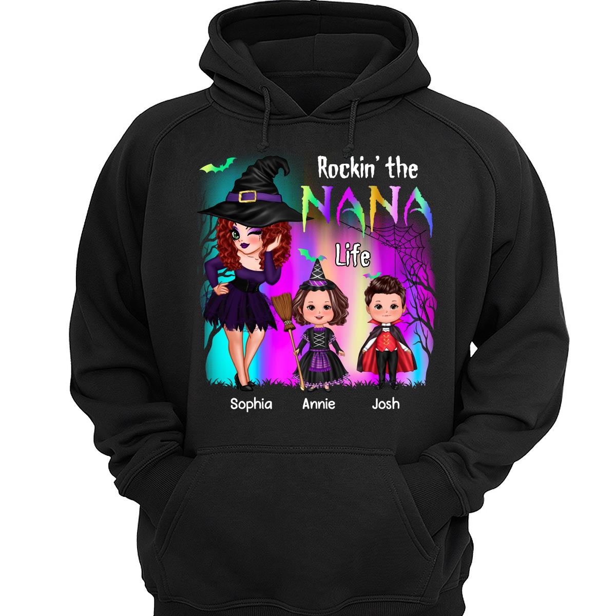 Rockin‘ The Nana Life Halloween Aurora Personalized Shirt