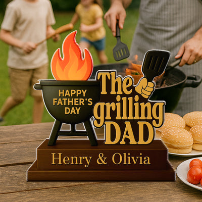 The Grillfather Personalized Custom Shape Acrylic Block, Father's Day Gift For Husband, For Dad