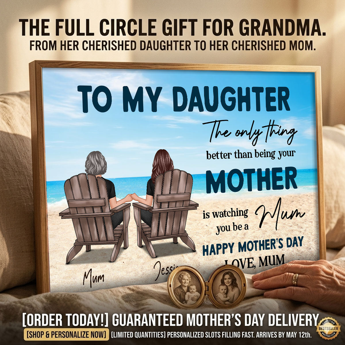 Beach Landscape To My Daughter From Mom Happy Mother's Day Personalized Poster, Gift For Daughter