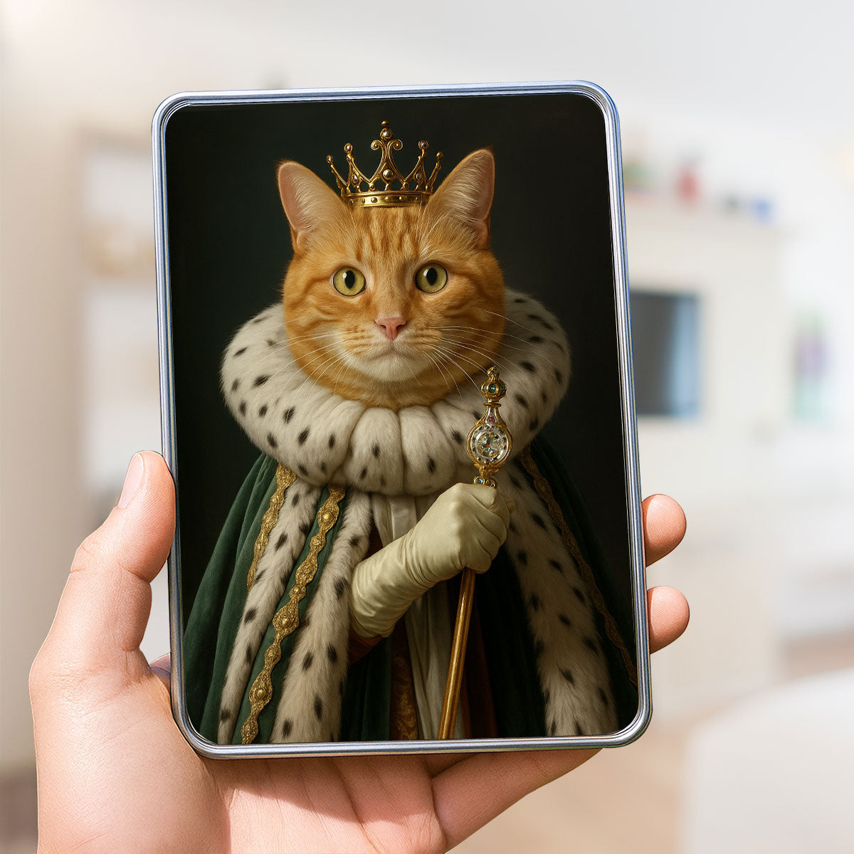 Cat Dog Pet Queen Portrait Custom Personalized Mirrored Picture Frame
